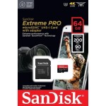 Atmiņas karte Sandisk Extreme PRO micro SDXC 64GB UHS-I + SD adapteris